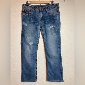 True Religion Billy- Dark Hollow First Edition womens size 30 jeans distressed